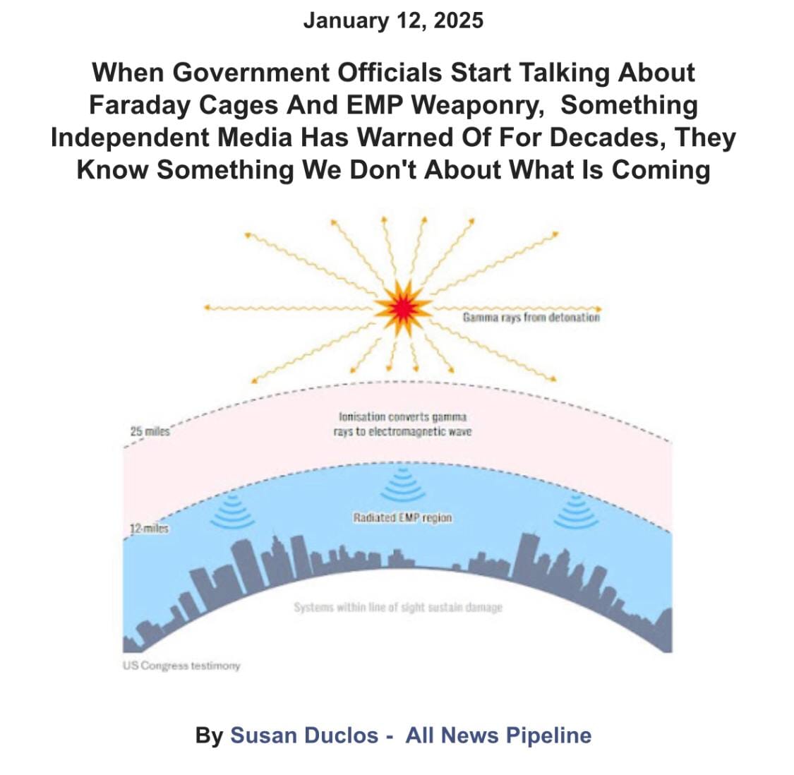 "When Government Officials Start Talking About Faraday Cages And EMP Weaponry,  Something Independent Media Has Warned Of For Decades, They Know Something We Don't About What Is Coming"