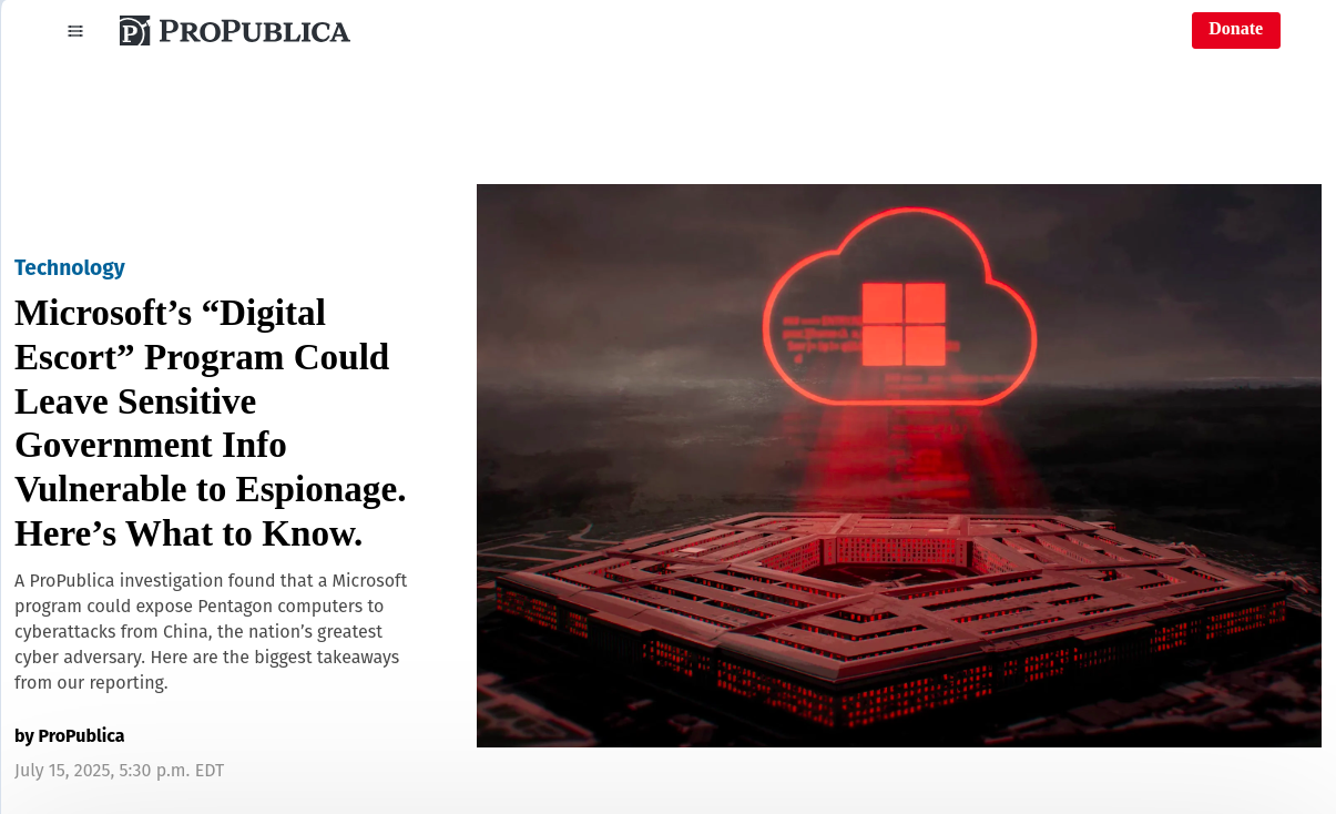 Microsoft’s Quiet 'Digital Escort' Model: A New Espionage Threat to Sensitive U.S. Data?