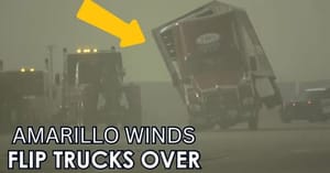 Multiple 18-Wheelers Flip Over in Amarillo Wind Storm (March 14, 2025)